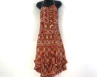 Ruby Fantasy Dress in Silk One Size (Elven Eco Dress) SKU:735-3460