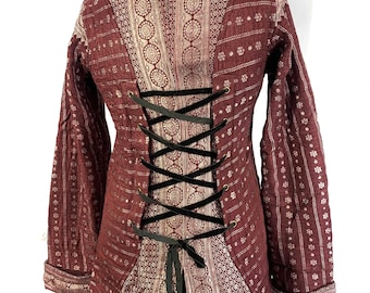 S. Silk Brocade Tailcoat. Unisex & Unique. Fleece lined