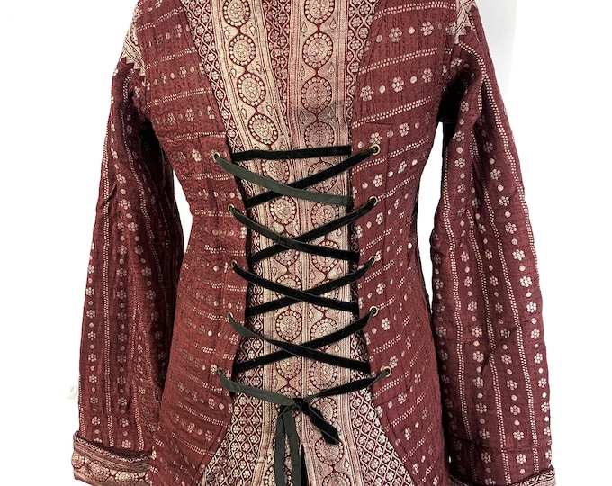 S. Silk Brocade Tailcoat. Unisex & Unique. Fleece lined