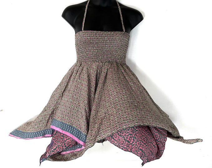 Gina Plus size, Fairy Dress 38" Long  in Summer Silk (An ideal Maternity, Tall Girl Dress) SKU:906-7860