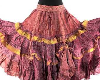 Yasmin 25 Yard Skirt - Gypsy Winter Silk - One Size - Boho Maxi SKU:740-6848