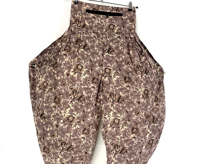 Festival Pants Silk S/M; Palazzo Pants Zip Pocket Trousers, Gypsy Pants High Crotch Harem Pants SKU:800-