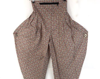 Cotton Festival Pants with Zip Pocket, Adult Palazzo Trousers, Gypsy Harem Pants, High Crotch,