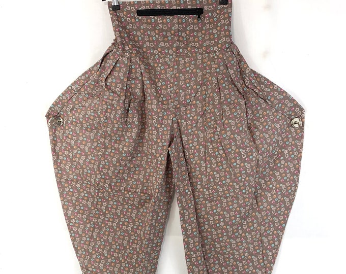 Cotton Festival Pants with Zip Pocket, Adult Palazzo Trousers, Gypsy Harem Pants, High Crotch,