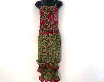 Ruby Fantasy Dress in light summer silk, Agni One size. SKU:735-3456