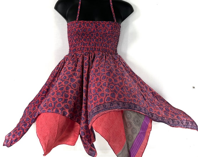 Gina Plus size, Fairy Dress 38" Long  in Summer Silk (An ideal Maternity, Tall Girl Dress) SKU:906-7848