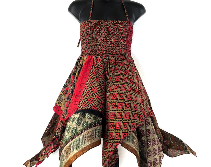 Agetha Plus Plus size Silk Fairy Dress; 2XL bust, Midi length 38" (96cm) The Summer Maternity Dress SKU:908-7358