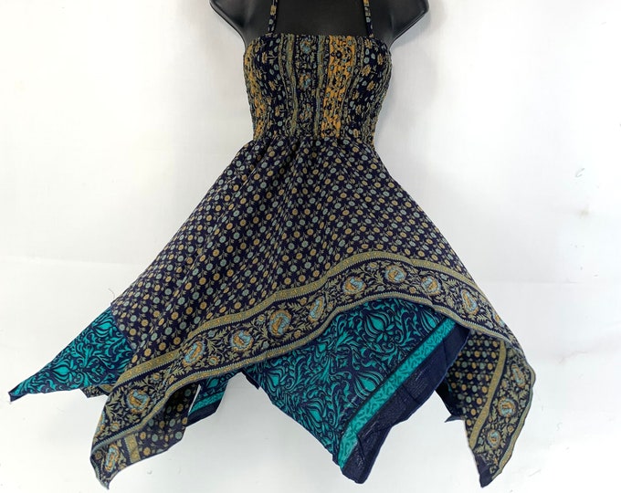 Isla Teenager Silk Fairy Dress; Length 28" (71cm) One size (Boho Short Girl Summer Festival Dress) SKU:901-4828