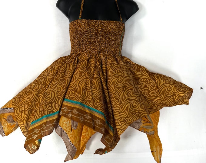 Gina Plus size, Fairy Dress 38" Long  in Summer Silk (An ideal Maternity, Tall Girl Dress) SKU:906-7849