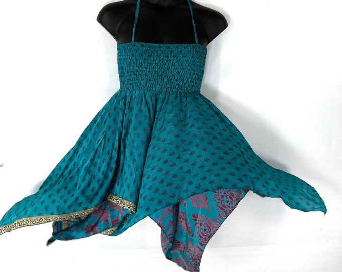 Gina Plus size, Fairy Dress 38" Long  in Summer Silk (An ideal Maternity, Tall Girl Dress) SKU:906-7863