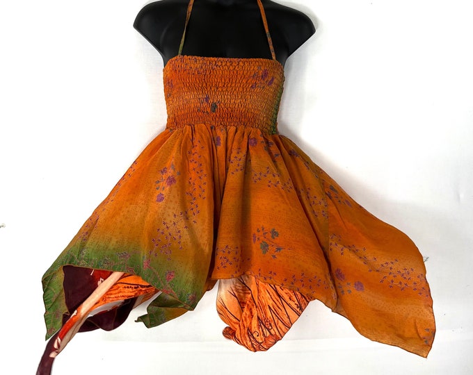 Gina Plus size, Fairy Dress 38" Long  in Summer Silk (An ideal Maternity, Tall Girl Dress) SKU:906-7862