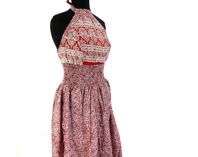 Sadie Silk Pixie Dress. One Size. Goddess, Hippie, Pagan, boho, Summer, Halter Dress.