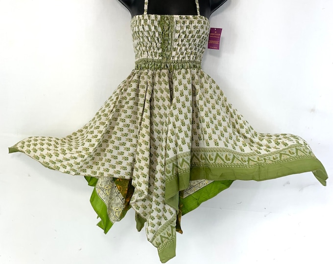 Isla Silk Fairy Dress. Length 28" (71cm) One size, (Boho, Summer Festival Dress) SKU:901-4809