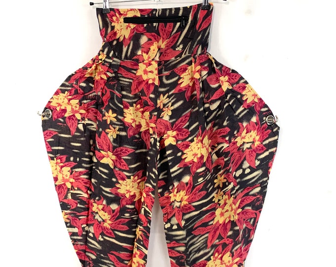 Cotton Festival Pants with Zip Pocket, Adult Palazzo Trousers, Gypsy Harem Pants, High Crotch,