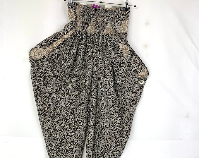 Festival Pants Silk S/M; Palazzo Pants Zip Pocket Trousers, Gypsy Pants High Crotch Harem Pants SKU:800-