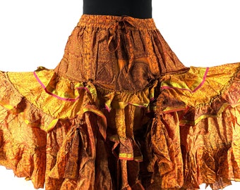 Yasmin 25 Yard Skirt - Gypsy Winter Silk - One Size - Boho Maxi SKU:740-7112