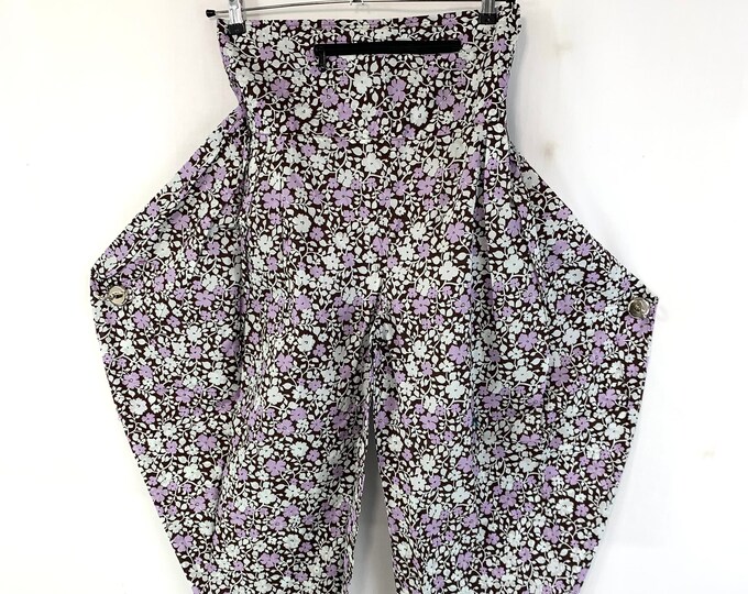 Cotton Festival Pants with Zip Pocket, Adult Palazzo Trousers, Gypsy Harem Pants, High Crotch,