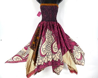 Aurora Long Summer Silk Fairy Dress, One Size; Silk Maxi Tall Girl Sundress SKU:902-7945