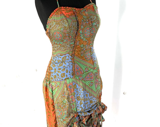 Ruby Fantasy Dress in light summer silk, Maxi One size. SKU:735-2070