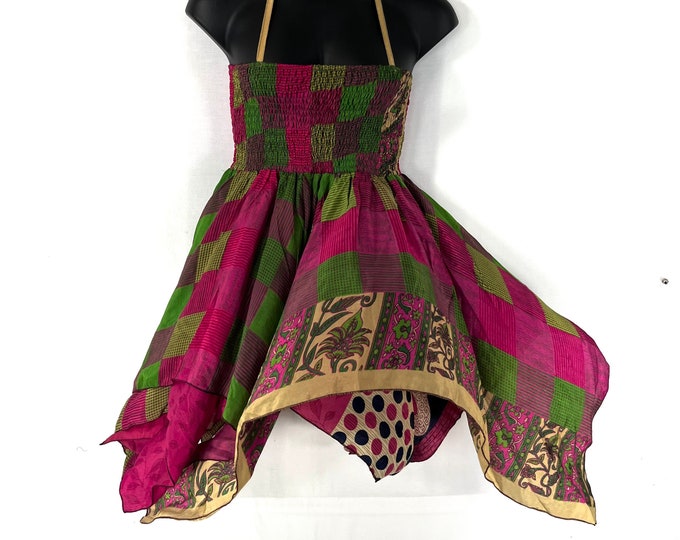 Gina Plus size, Fairy Dress 38" Long  in Summer Silk (An ideal Maternity, Tall Girl Dress) SKU:906-7855
