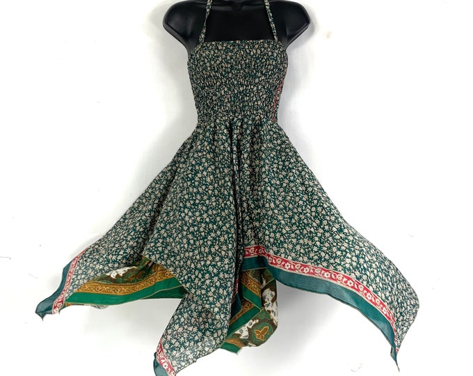 Isla Teenager Silk Fairy Dress; Length 28" (71cm) One size (Boho Short Girl Summer Festival Dress) SKU:901-5093