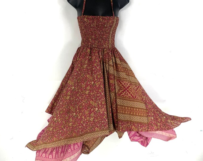 Lara Plus Size Long 43"(110cm) Fairy Dress. Summer, boho, pretty, gypsy, hippy, princess, handkerchief, maternity. SKU:905-4856