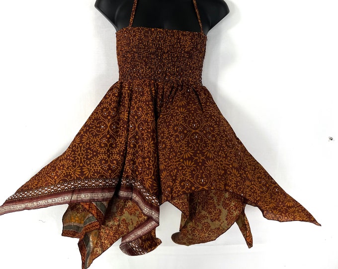 Gina Plus size, Fairy Dress 38" Long  in Summer Silk (An ideal Maternity, Tall Girl Dress) SKU:906-7858