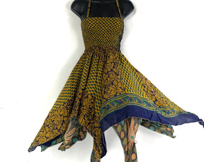 Isla Teenager Silk Fairy Dress; Length 28" (71cm) One size (Boho Short Girl Summer Festival Dress) SKU:901-5095
