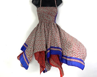 Isla Teenager Silk Fairy Dress; Length 28" (71cm) One size (Boho Short Girl Summer Festival Dress) SKU:901-5111