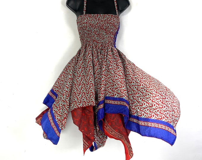 Isla Teenager Silk Fairy Dress; Length 28" (71cm) One size (Boho Short Girl Summer Festival Dress) SKU:901-5111