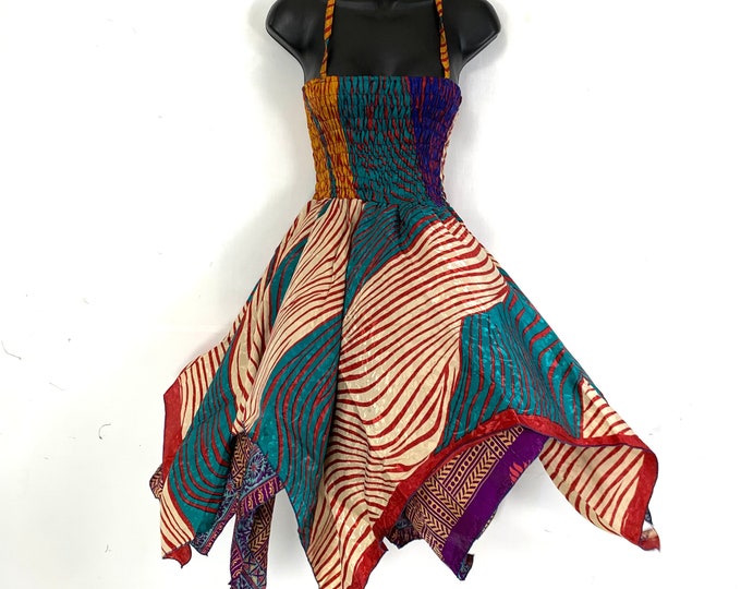 Isla Teenager Silk Fairy Dress; Length 28" (71cm) One size (Boho Short Girl Summer Festival Dress) SKU:901-5118