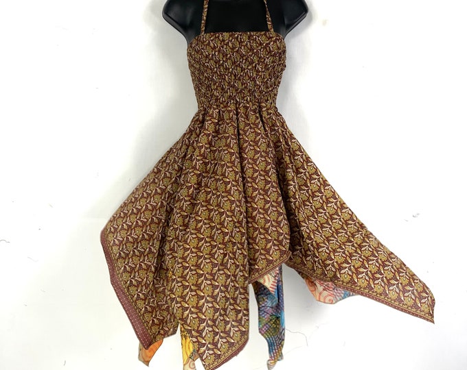 Isla Teenager Silk Fairy Dress; Length 28" (71cm) One size (Boho Short Girl Summer Festival Dress) SKU:901-5097
