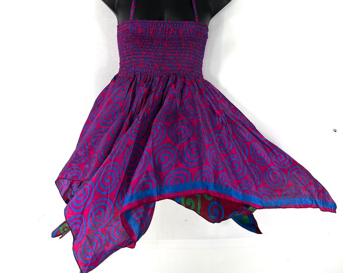 Gina Plus size, Fairy Dress 38" Long  in Summer Silk (An ideal Maternity, Tall Girl Dress) SKU:906-7850