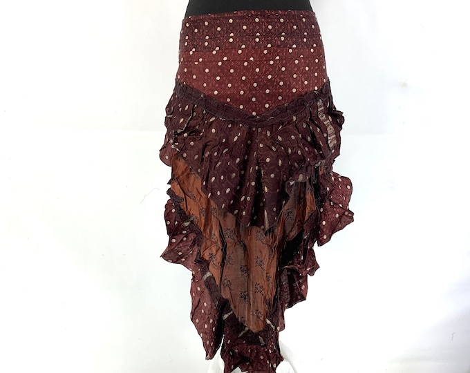 Luna Over Skirt Bustle. Silk brocade. Belly dance, Steampunk, Renaissance, Gothic, Festival, LARP, SKU:221-4672