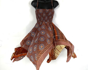 Isla Teenager Silk Fairy Dress; Length 28" (71cm) One size (Boho Short Girl Summer Festival Dress)