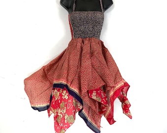 Isla Teenager Silk Fairy Dress; Length 28" (71cm) One size (Boho Short Girl Summer Festival Dress) SKU:901-5123