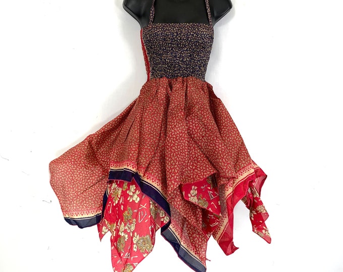 Isla Teenager Silk Fairy Dress; Length 28" (71cm) One size (Boho Short Girl Summer Festival Dress) SKU:901-5123