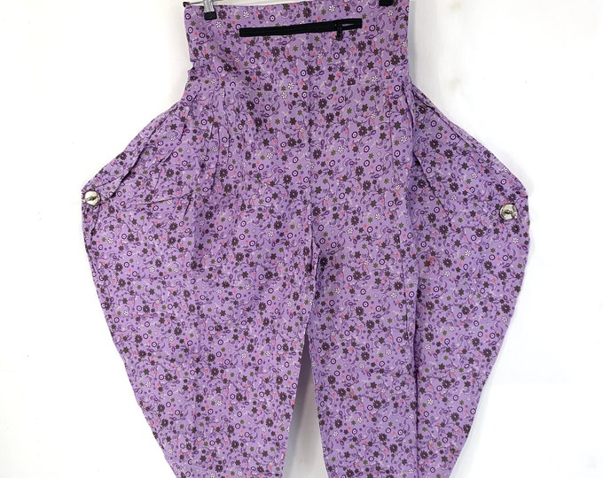 Cotton Harem Pants with handy Zip Pocket. Festival Funky Clothing for Adults. Unisex Palazzo Trousers for Men & Women. Quality Fabric