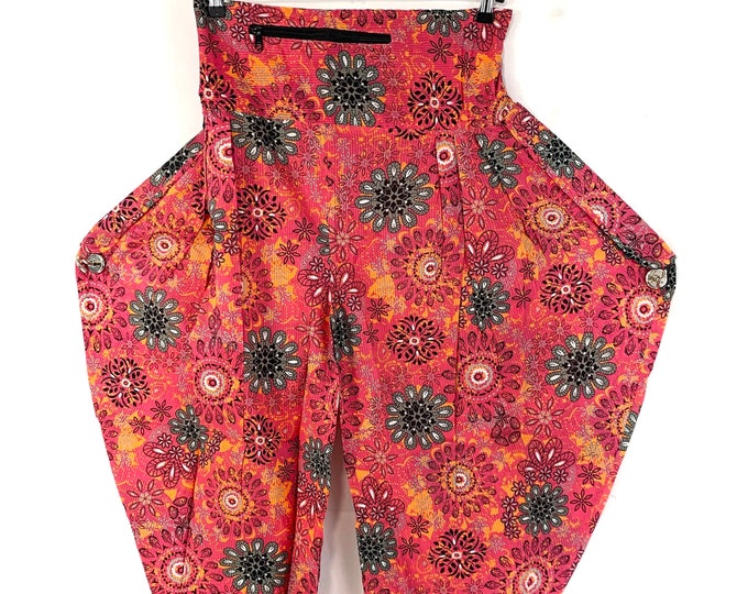 Cotton Harem Pants with handy Zip Pocket. Festival Funky Clothing for Adults. Unisex Palazzo Trousers for Men & Women. Quality Fabric