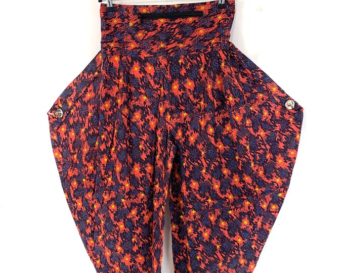 Cotton Harem Pants with handy Zip Pocket. Festival Funky Clothing for Adults. Unisex Palazzo Trousers for Men & Women. Quality Fabric