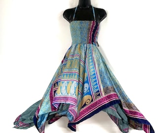 Vestido de hada Lara Plus Size, largo 43&quot; en seda de verano (un vestido ideal para embarazadas y niñas altas) SKU:905-6401