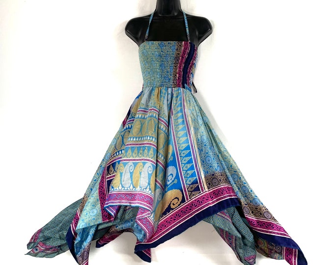 Lara Plus size, Fairy Dress Long 43" in Summer Silk (An ideal Maternity, Tall Girl Dress) SKU:905-6401