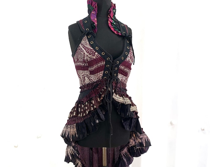 M. Isabella Corset Steampunk Dress in Silk brocade. SKU:2001-1415