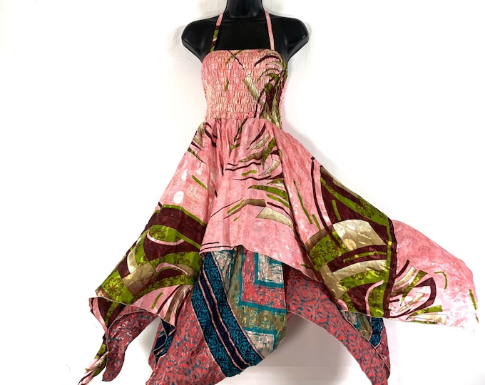 Lara Plus size, Fairy Dress Long 43" in Summer Silk (An ideal Maternity, Tall Girl Dress) SKU:905-6394