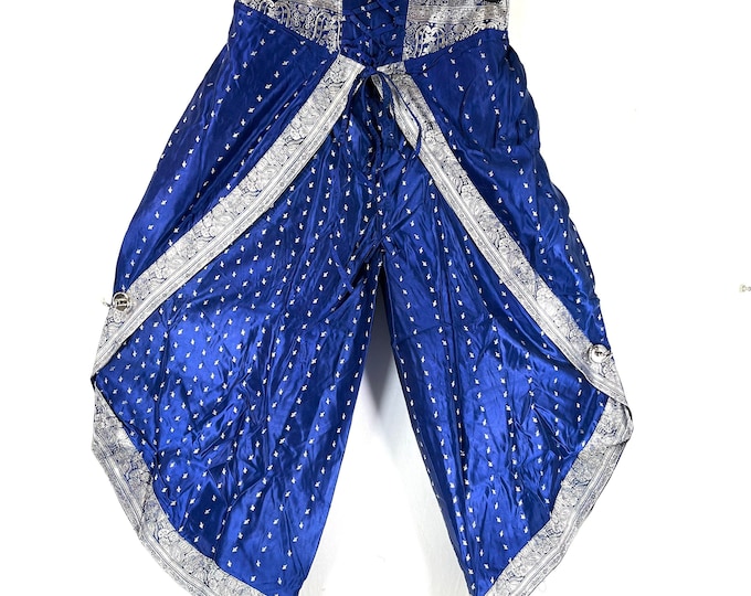 M/L. Tulip Palazzo Pants in Silk Brocade; Split open leg harem trouser SKU:799-7973