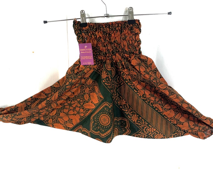 Child Size 4, Silk Harem Pants, Children's Afghans, drop-crotch, Ali Baba, yoga, unisex kids trousers.