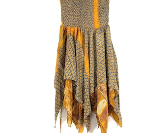 2XL Bust Agetha Midi Silk Fairy Dress - 39" Long Summer Maternity Dress (SKU:908-6267)
