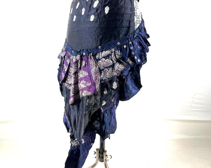 M/L; Luna Over Skirt Bustle - Vintage Silk brocade - Steampunk- LARP (SKU:221-7142)