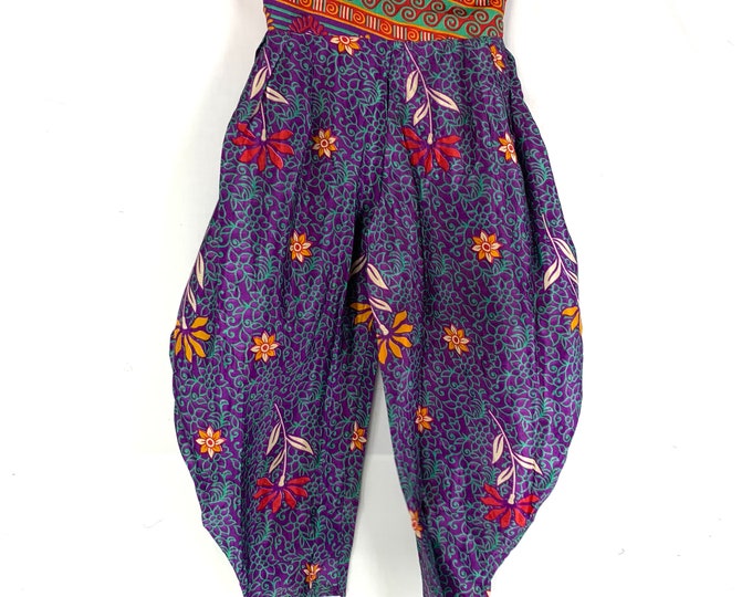 M/L Festival Pants Silk; Palazzo Pants Zip Pocket Trousers, Harem Pants (SKU:801-5089)