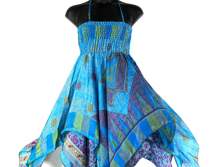 Lara Plus size, Fairy Dress Long 45" in Summer Silk (An ideal Maternity, Tall Girl Dress) SKU:905-7314